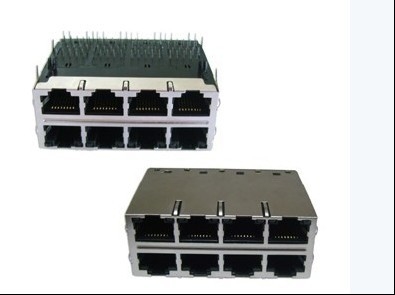 1xN 2xN Vertical SMT Rj45 Jack Connector 10p8c 8p8c PCB Mount