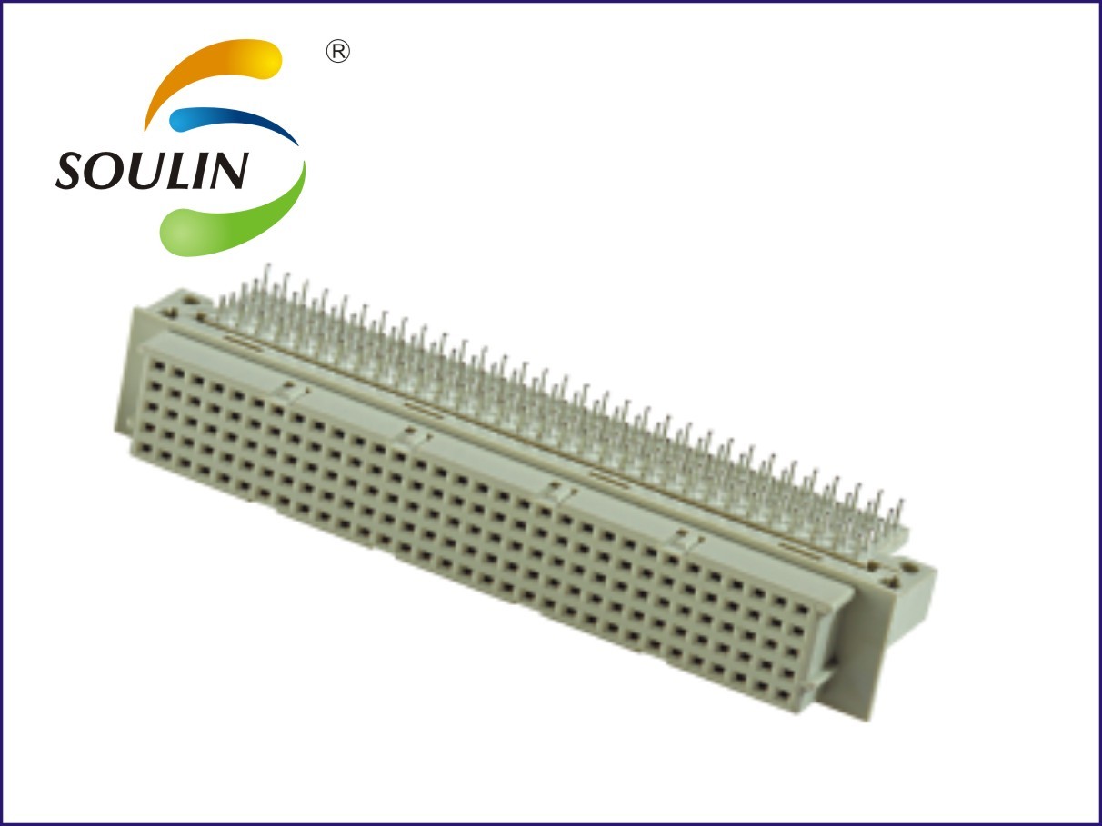 2.54mm Pitch Din 41612 Connector Five Row Right Angle PBT Plastic